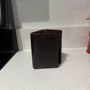 Shinola Detroit Brown Leather Trifold Wallet